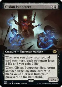 MTG Gixian Puppeteer - Foil - Extended Art, The Brothers' War, Lightly Played, E - Image 1