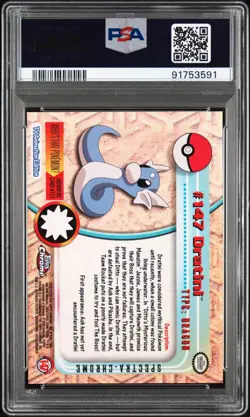 PSA 10 Pokemon TCG 2000 Topps Chrome Pokemon T.V. #147 Dratini GEM Spectra-foil - Image 2