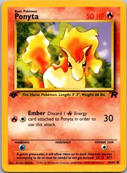 Ponyta 64/82 Common Team Rocket Pokemon 1st Edition Near Mint - Image 1