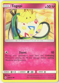 Togepi 136/214 Common Unbroken Bonds Pokemon Lightly Played - Image 1