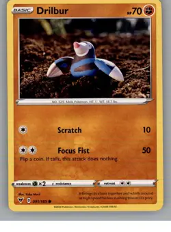 Drilbur 091/185 Common Vivid Voltage Pokemon Near Mint - Image 1