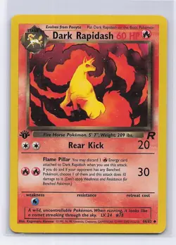 Dark Rapidash 44/82 Uncommon Team Rocket Pokemon 1st Edition Moderately Played - Image 1