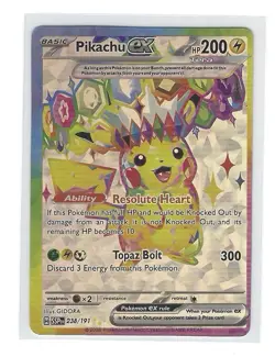 Pokemon TCG Pikachu ex 238/191 SV08 Surging Sparks Hyper Rare Holo English 200HP - Image 1