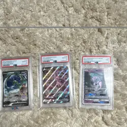 PSA 10 Pokemon TCG Lot 3 Rayquaza V 194/203 Espeon V 180/203 Mewtwo GX 78/73 - Image 1