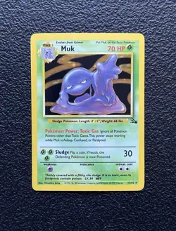 Pokemon TCG - Muk 13/62 - Unlimited Holo Rare - WOTC Fossil Set *NM/M - Image 1