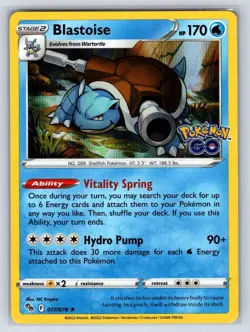 Blastoise 017/078 Holo Rare Pokemon GO Pokemon Near Mint - Image 1
