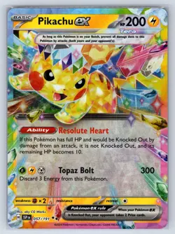 Pikachu ex 057/191 Double Rare Surging Sparks Pokemon Holo Near Mint - Image 1