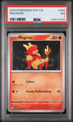 2024 POKEMON PAF EN-PALDEAN FATES #009 MAGMAR PSA 7 - Image 1
