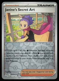 Janine's Secret Art 112/131 Prismatic Evolutions Pokemon Reverse Holo NM - Image 1