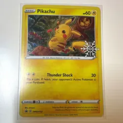 Pikachu SWSH153 Holiday Calendar Stamped Promo Holo - English Pokemon TCG - Image 1
