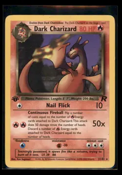 Pokemon TCG Dark Charizard 1st Edition Team Rocket 21/82 Regular Rare HP - Image 1
