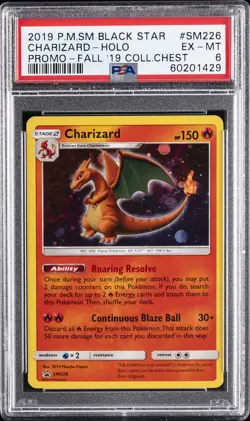 2019 POKEMON SM BLACK STAR PROMO FALL 2019 COLLECTOR CHEST CHARIZARD-HOLO PSA 6 - Image 1