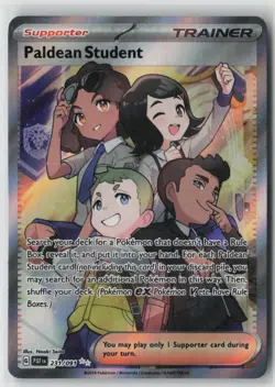 Paldean Student 231/091 Ultra Rare Paldean Fates Pokemon Holo Near Mint - Image 1