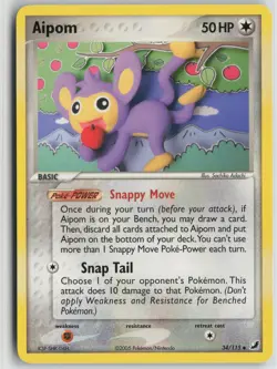 Aipom 34/115 Uncommon Unseen Forces Pokemon Near Mint - Image 1