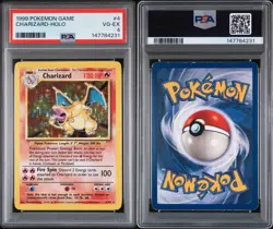 1999 Pokemon Game Base Set #4 Charizard Holo Rare PSA 4 VG-EX - Image 3