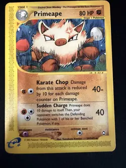 Pokemon TCG Primeape Aquapolis 29/147 2002 e-reader - Image 1