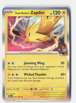 Pokemon tcg SV10: Destined Rivals Team Rocket's Zapdos Near Mint or Better - Image 1