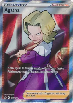 Agatha (Full Art) 186/198 Ultra Rare Chilling Reign Pokemon TCG - Image 1