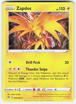 Pokemon tcg SWSH04: Vivid Voltage Zapdos Near Mint or Better - Image 1