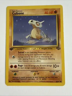 Pokemon TCG Cubone 1st Edition Base Set Common 50/64 English 1999 ( NM ) - Image 1