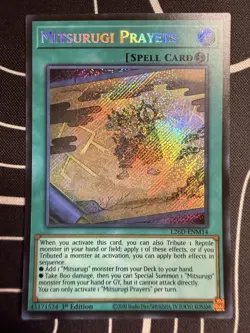 Mitsurugi Prayers (SECRET RARE) L26D-ENM14 (NM) 1st Edition Yu-Gi-Oh! Konami - Image 1