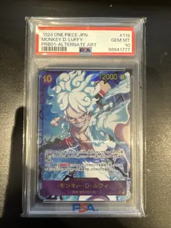 Monkey D Luffy PRB01 Alt Art (OP05-119) JPN PSA 10 - Image 1