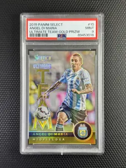 2015 Panini Select Ultimate Team Angel Di Maria GOLD /10 PSA 9 ARGENTINA - Image 1