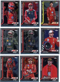 2025 Topps Chrome F1 Charles Leclerc Lot of 9 Cards Ferrari Grand Prix Winners - Image 1