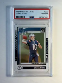 2024 Panini Donruss Optic - Rated Rookie Drake Maye #229 (RC) PSA 10 - Image 1