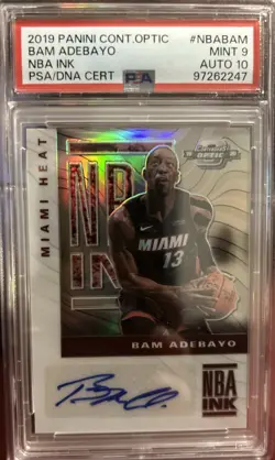 2019-20 Contenders Optic NBA Ink Bam Adebayo Auto /125 PSA 9 Auto 10 Heat - Image 1