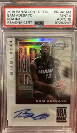 2019-20 Contenders Optic NBA Ink Bam Adebayo Auto /125 PSA 9 Auto 10 Heat - Image 2