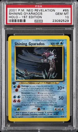 2001 POKEMON NEO REVELATION 1ST EDITION #65 SHINING GYARADOS-HOLO PSA 10 - Image 1