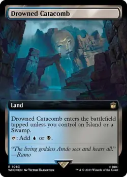 Drowned Catacomb (Extended Art) (Surge Foil) -Foil Light Play MTG - Image 1