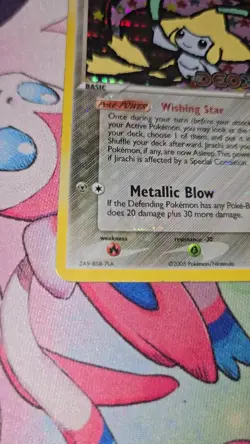 Pokemon TCG Jirachi EX Deoxys Stamped 9/107 Reverse Holo Foil Rare Card - Image 2