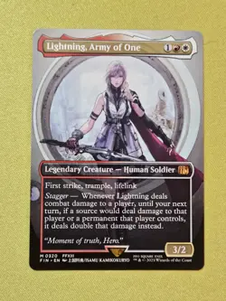 MTG Final Fantasy Lightning, Army of One 0320 Borderless Mythic NM - Image 1