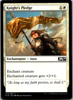 Knight's Pledge 19 Common Core Set 2019 Magic: The Gathering Near Mint - Image 1