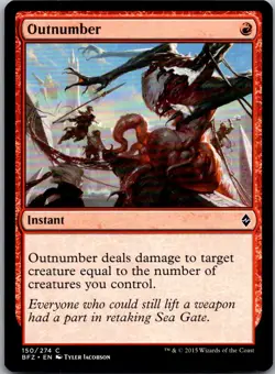 Outnumber 150 Common Battle for Zendikar Magic: The Gathering Near Mint - Image 1