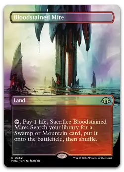 Bloodstained Mire (Borderless) #352 (Foil) (NM) Modern Horizons 3 MH3 Magic MTG - Image 1