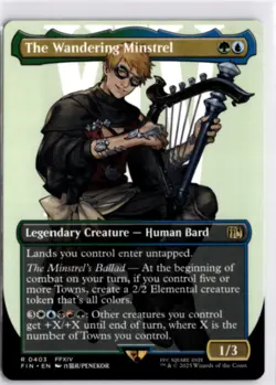 MTG FIN *Non-Foil The Wandering Minstrel (Borderless) 403 R NM FINAL FANTASY - Image 1