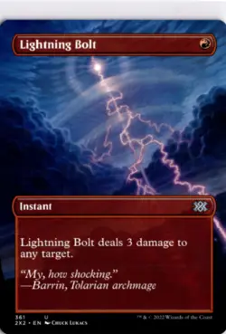 MTG 2X2 *Non-Foil Lightning Bolt (Borderless) 361 NM Double Masters 2022 U - Image 1