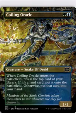 MTG 2X2 *Non-Foil Coiling Oracle (Borderless) 375 NM Double Masters 2022 C - Image 1