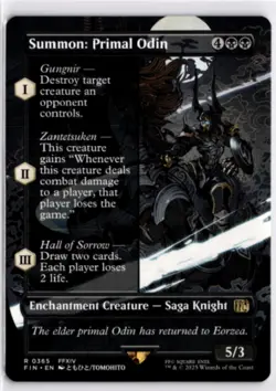 MTG FIN *Non-Foil Summon: Primal Odin (Borderless) 365 R NM FINAL FANTASY - Image 1