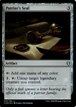 MTG CLB *Foil Patriar's Seal 332 U NM Commander Legends: Battle for Baldur's Gat - Image 1