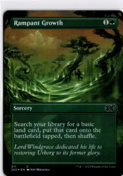 MTG 2X2 *Foil Rampant Growth (Borderless) 371 C NM Double Masters 2022 - Image 1