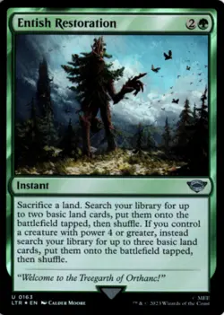 MTG LTR *Foil Entish Restoration 163 U NM Lord of The Rings Magic - Image 1
