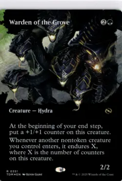 MTG TDM *Foil Warden of the Grove (Borderless) 351 R NM Tarkir: Dragonstorm - Image 1