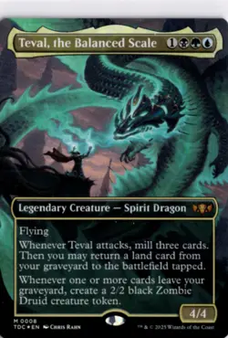 MTG TDC *Foil Teval, the Balanced Scale (Borderless) 8 M NM Commander: Tarkir: D - Image 1