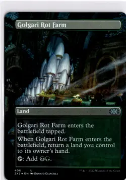 MTG 2X2 *Foil Golgari Rot Farm (Borderless) 406 U NM Double Masters 2022 - Image 1