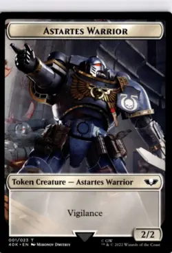 MTG 40K Non-Foil Astartes Warrior (001) // Clue Double-Sided Token T 1 // 21 NM - Image 1