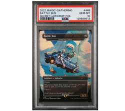 PSA 10 MTG Fortnite *Foil Battle Bus #446 Secret Lair Drop 2022 Smuggler'sCopter - Image 1